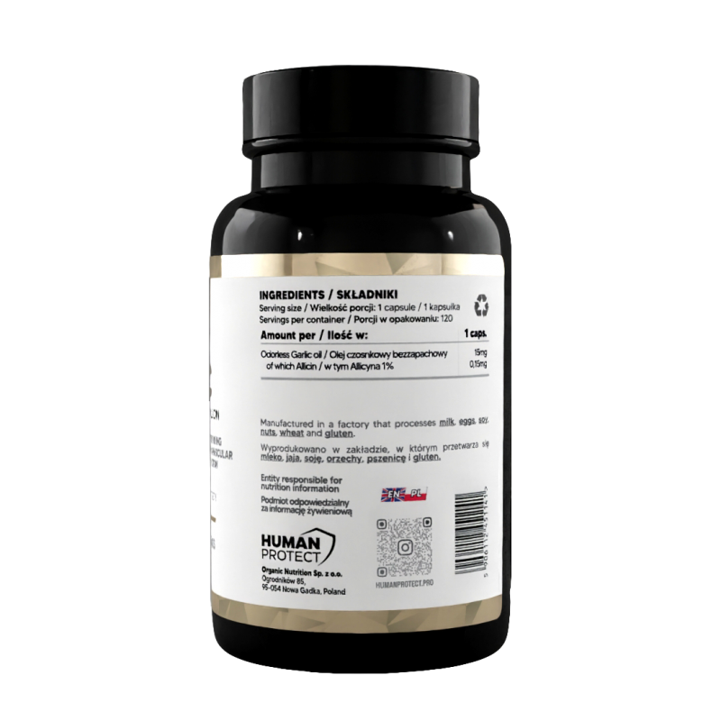 Human Protect Garlic Odorless  120softgels Ekstrakt z czosnku