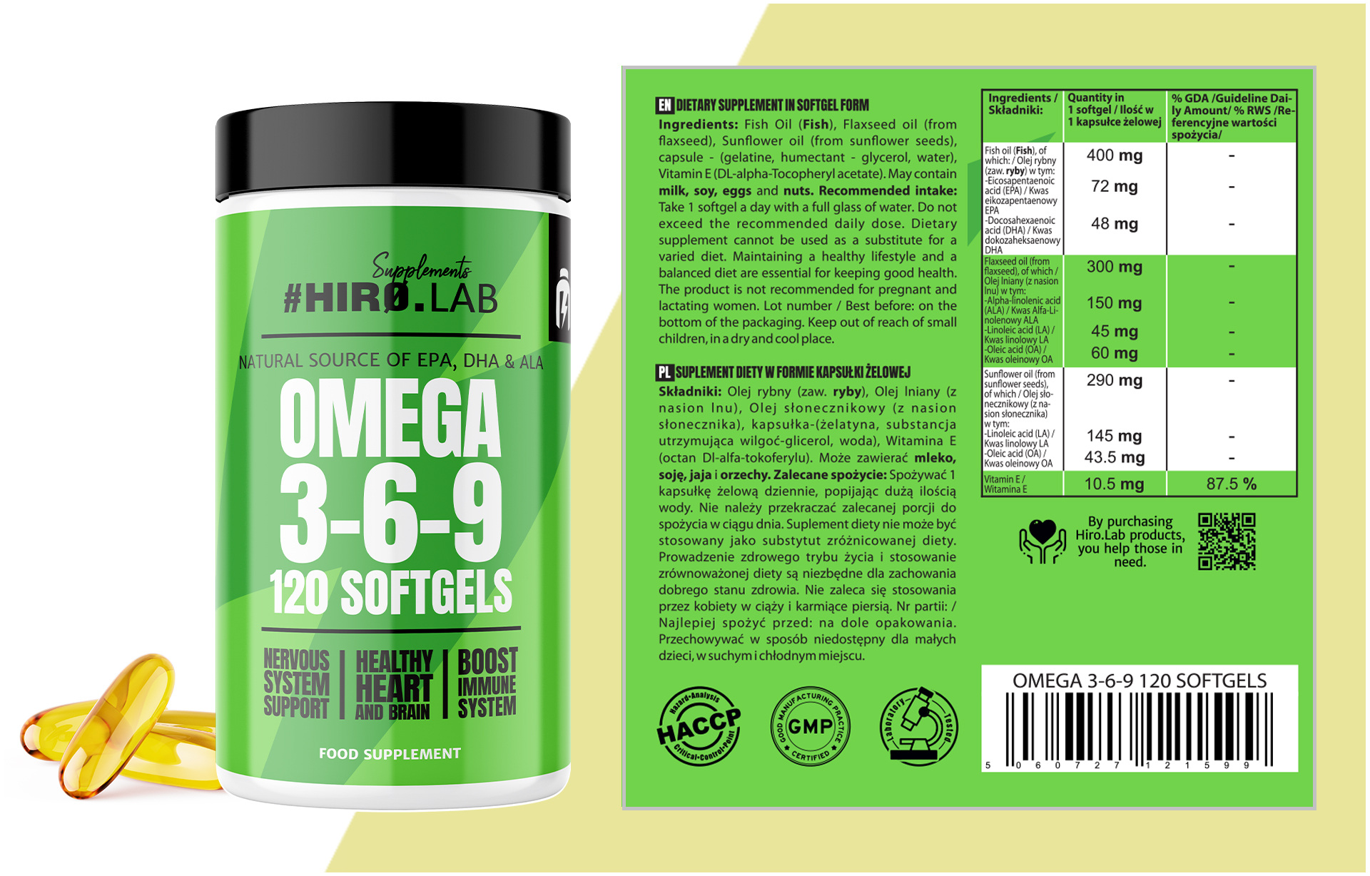 Hiro Lab Omega 3 6 9 120softgels Omega 3 6 9 EPA DHA Hiro Lab Omega 3 6 9 120softgels Omega 3 6 9 EPA DHA