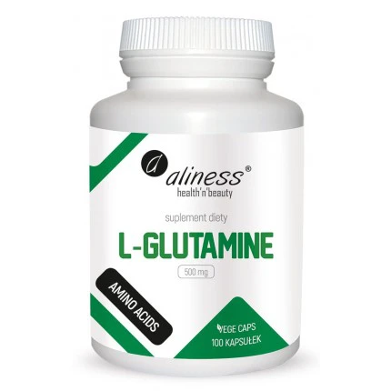 Aliness L-Glutamine 500mg 100vkaps. Glutamina