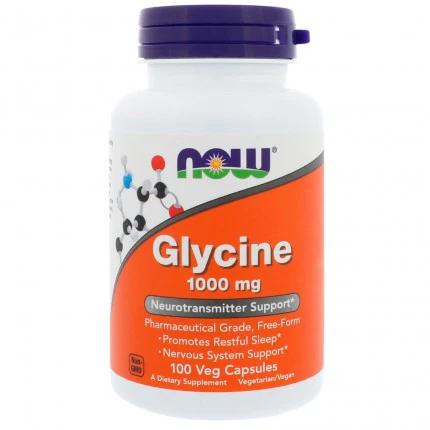 NOW Foods Glycine 1000mg 100vkaps. Glicyna Pamięć