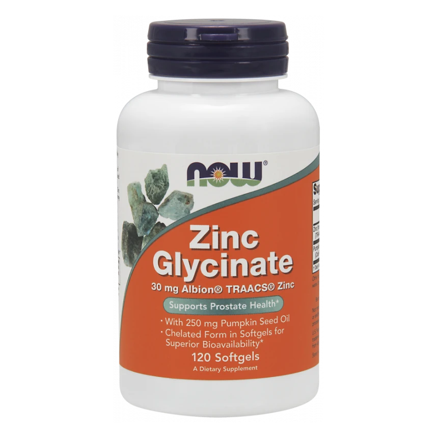 NOW Foods Zinc Glycinate 30mg 120softgels Cynk Glicynian
