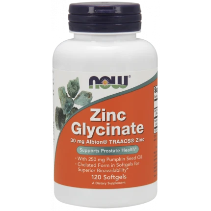 NOW Foods Zinc Glycinate 30mg 120softgels Cynk Glicynian