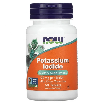 NOW Foods Potassium Iodine 30mg 60tab. Jodek Potasu