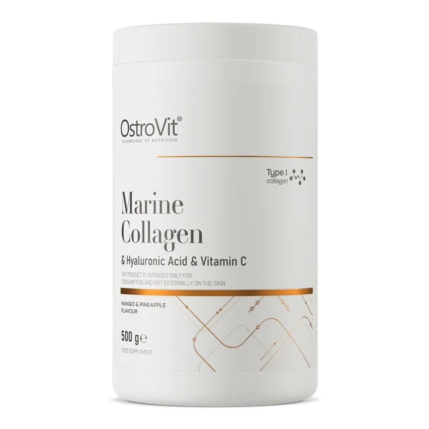 OstroVit Marine Collagen + Hyaluronic+ Vit C 500g Kolagen Morski Stawy Kości