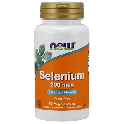 NOW Foods Selenium 200mcg 90vkaps. Selen Odporność Tarczyca