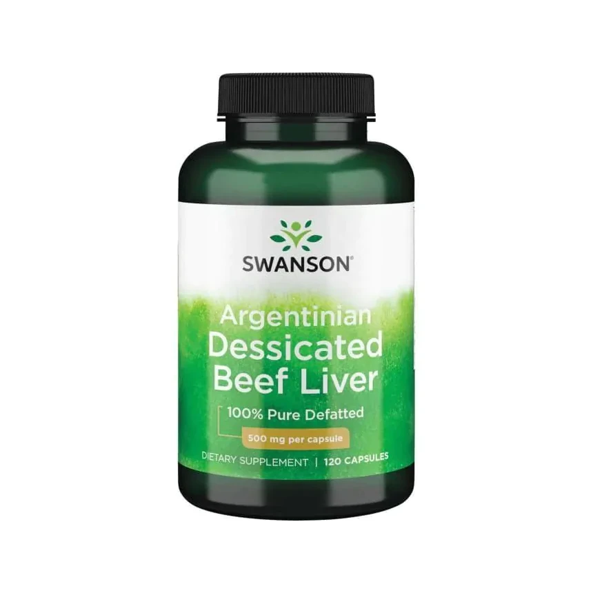 Swanson Argentinian Desiccated Beef Liver 120kaps. Wsparcie Wątroby
