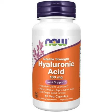 NOW Foods Hyaluronic Acid 100mg 60vkaps. Kwas Hialuronowy