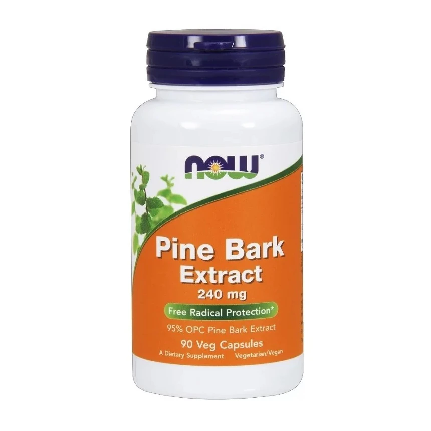 NOW Pine Bark Extract 240mg 90vkaps. Ekstrakt z kory sosny