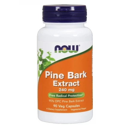 NOW Pine Bark Extract 240mg - 90vcaps. Ekstrakt z kory sosny