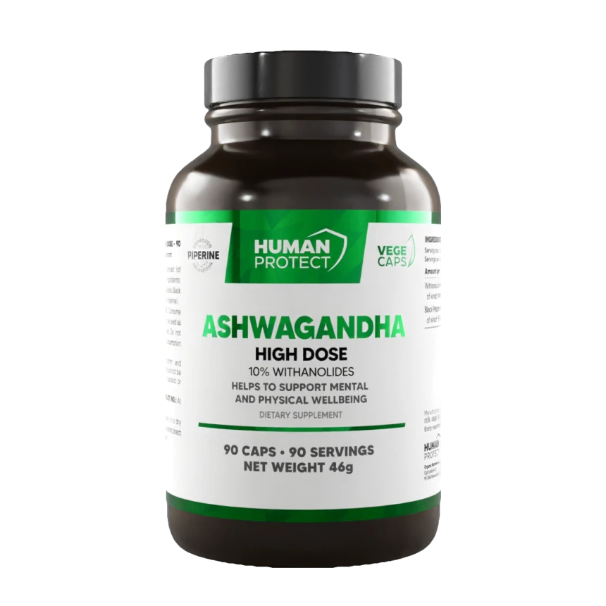 Human Protect Ashwagandha High Dose 10% 90vkaps. Witania Ospała