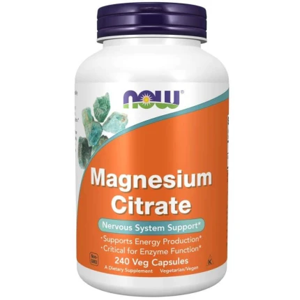 NOW Magnesium Citrate 400mg 240vkaps. Magnez