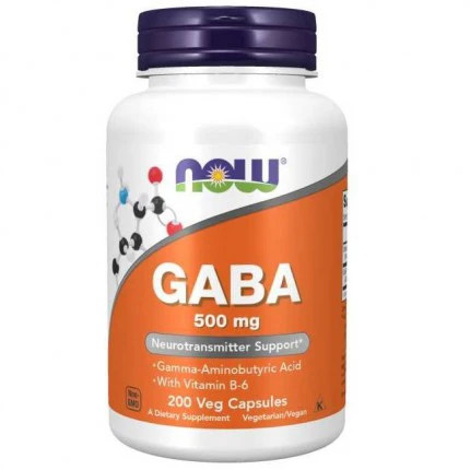 NOW Foods GABA 500mg with B6 200vcaps.