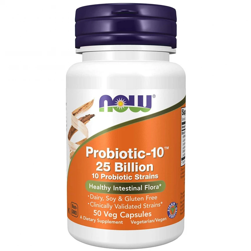 NOW Foods Probiotic 10 25 Bilion 50vkaps. Probiotyki