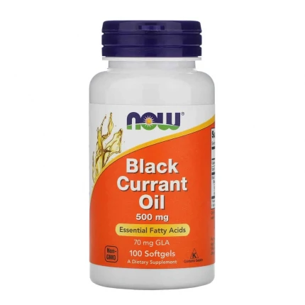NOW Black Currant Oil 500mg - 100softgels. Olej z Czarnej Porzeczki