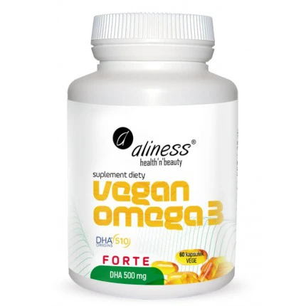 Aliness Vegan Omega 3 Forte DHA 500mg 60kaps.