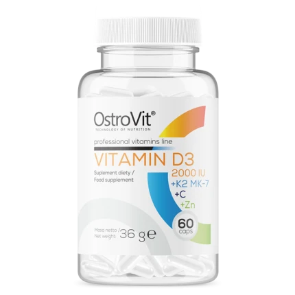 OstroVit Vitamin D3 2000 + K2MK7 + C + Zn 60kaps.
