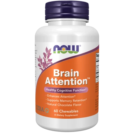 NOW Foods Brain Attention 60chewables. Pamięć
