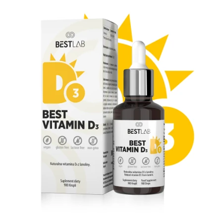Best Lab Vitamin D3 1000 30ml Witamina D-3 D 3 Kości Odporność
