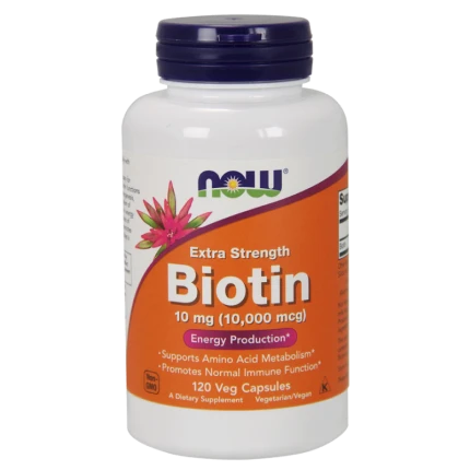 NOW Foods Biotin 10mg Extra Strength 120vkaps. Biotyna