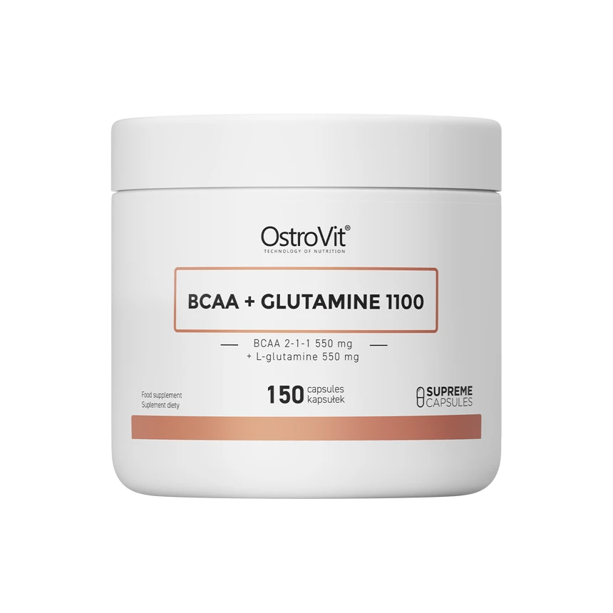 OstroVit BCAA + Glutamine 1100mg 150kaps. Aminokwasy Glutamina