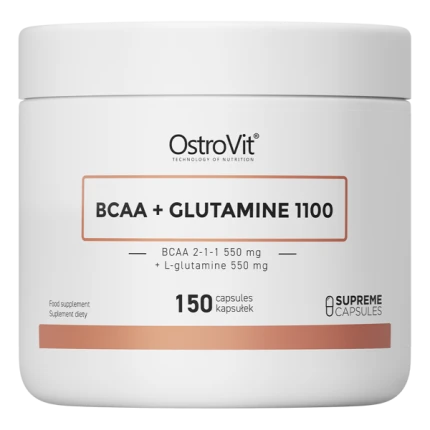 OstroVit BCAA + Glutamine 1100mg 150kaps. Aminokwasy Glutamina