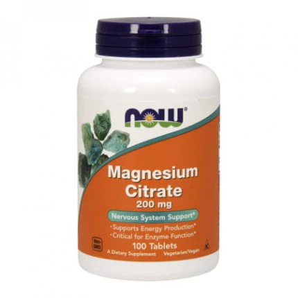 NOW Foods Magnesium Citrate 200mg 100tab. Magnez