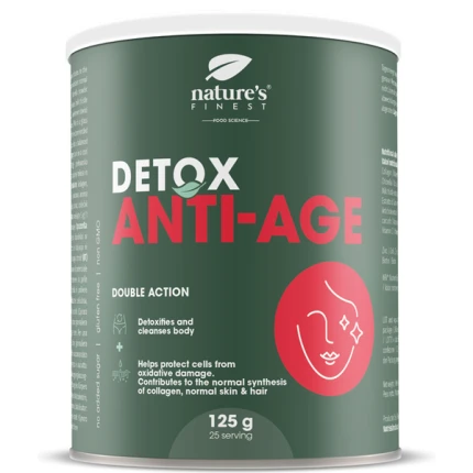 Nature's Finest Detox Anti Age 125g Truskawka Zdrowe Włosy Skóra