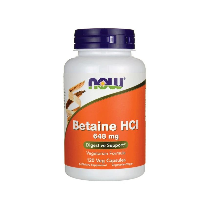 NOW Foods Betaine HCL 120vkaps. Betaina Trawienie