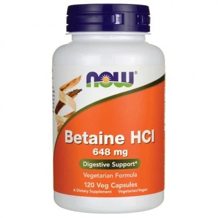 NOW Foods Betaine HCL 120vkaps. Betaina Trawienie