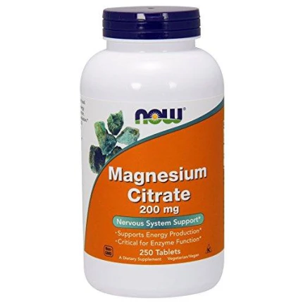 NOW Magnesium Citrate 200mg 250tab. cytrynian magnezu