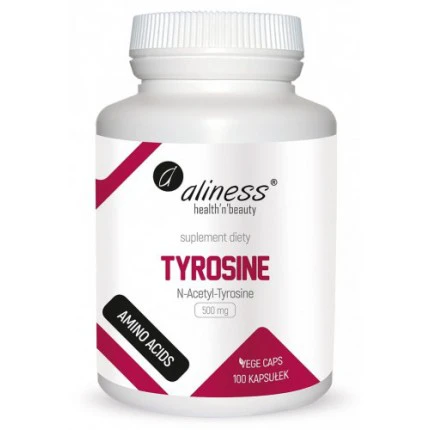 Aliness Tyrosine N-Acetyl-Tyrosine 500mg 100vkap Tyrozyna Aminokwasy Koncentracja Pamięć Tarczyca