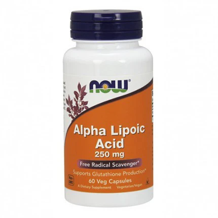 NOW Foods Alpha Lipoic Acid 250mg 60caps. ALA Kwas Alfaliponowy Antyoksydany Metabolizm