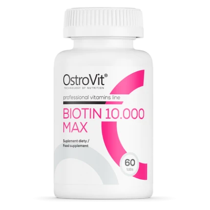 OstroVit Biotin 10.000 Max 60tabs. Włosy i Paznokcie