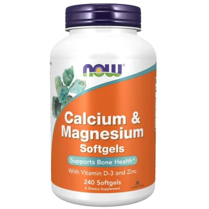 NOW Foods Calcium & Magnesium + D3 & Zinc 240softgels. Wapń  Magnez Witamina D3 Cynk