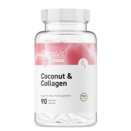 OstroVit Coconut & Collagen 90kaps. Kolagen Olej MCT z Kokosa Stawy Kości