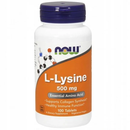 NOW Foods L-Lysine 500mg 100tab. Lizyna ODPORNOŚĆ AMINOKWAS