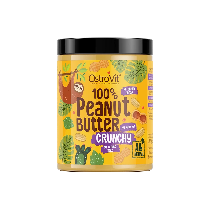 OstroVit 100% Peanut Butter 1000g Crunchy Masło Orzechowe