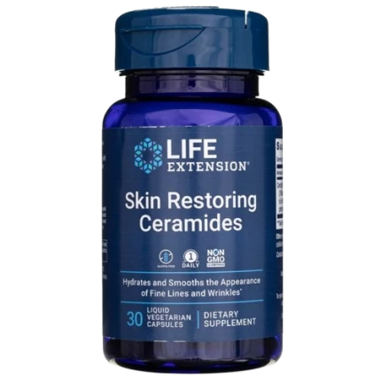 Life Extension Skin Restoring Ceramides  30liquid vcaps Ekstrakt z pszenicy Zdrowa skóra