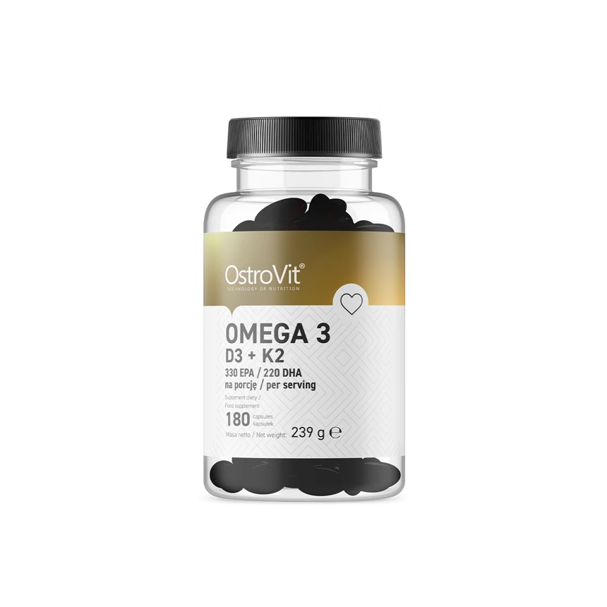 OstroVit Omega 3 D3+K2 180kaps. Kwasy EPA DHA Witamina D3 K2