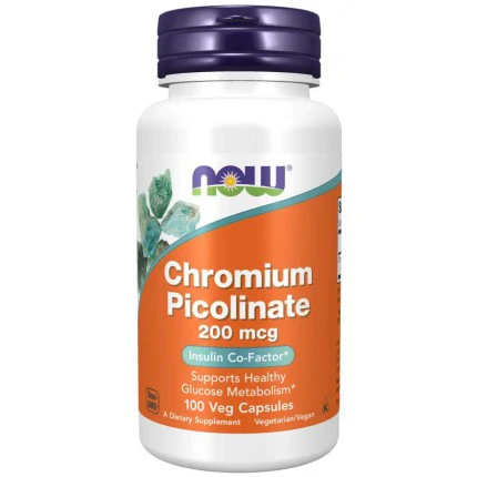 NOW Foods Chromium Picolinate 100vkaps. Chrom Redukcja Masy Ciała