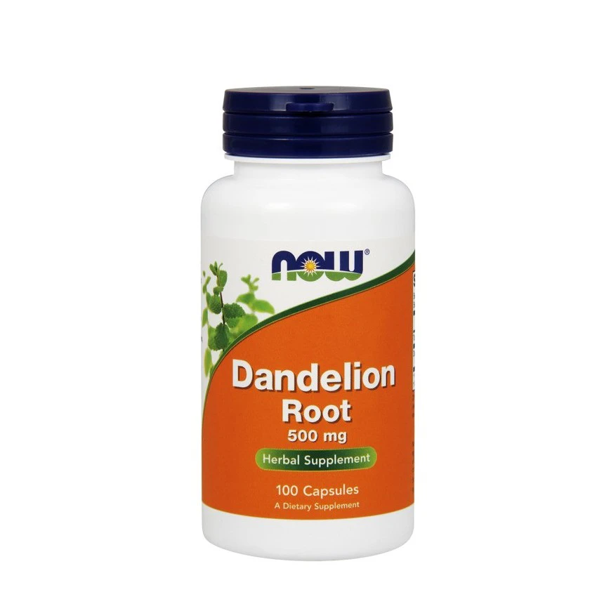 NOW Foods Dandelion Root 500mg 100kaps. Mniszek lekarski Wątroba Wspomaganie Trawienia