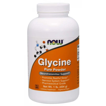 NOW Foods Glycine Pure Powder 454g Glicyna Aminokwasy