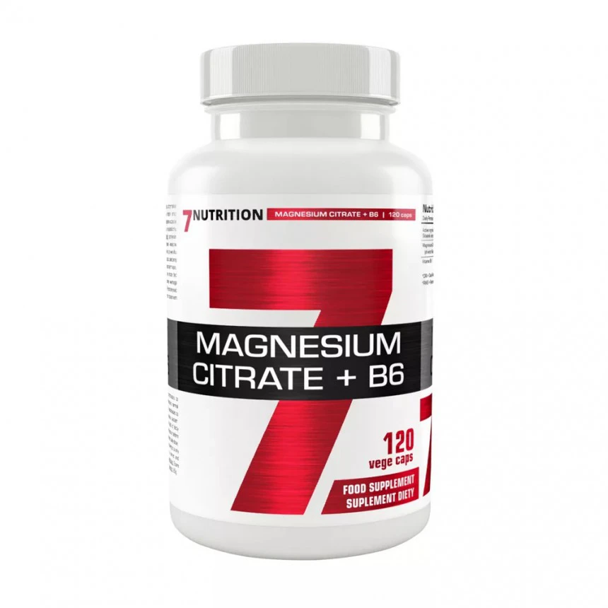 7Nutrition Magnesium + B6 120kaps. Cytrynian Magnezu Magnez B6