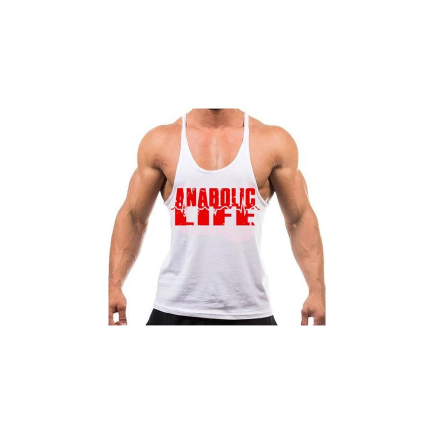 Anabolic Life Tank Top White-Red