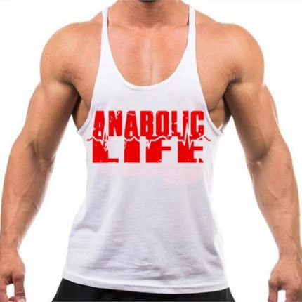 Anabolic Life Tank Top White-Red