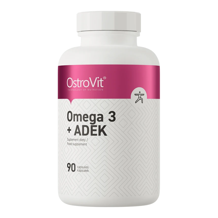 OstroVit Omega 3 + ADEK 90kaps. Kwasy Tłuszczowe EPA DHA