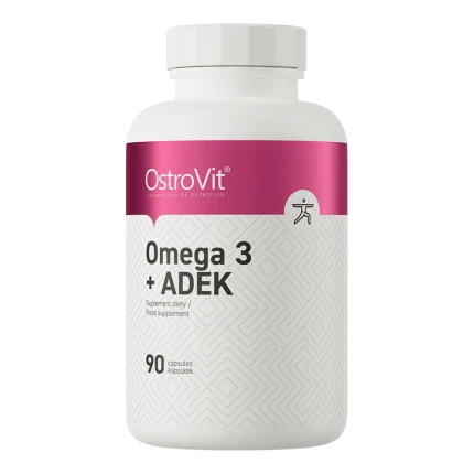 OstroVit Omega 3 + ADEK 90kaps. Kwasy Tłuszczowe EPA DHA