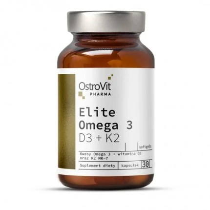 OstroVit Pharma Elite Omega-3 + D3+K2 30kaps. Kwasy tłuszczowe