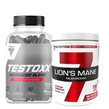 Trec Testoxx 60KAPS. Booster+7Nutrition Lion's Mane Mushroom 10:1 Powder 150g