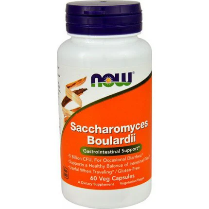 NOW Foods Saccharomyces Boulardii 60vkaps. Probiotyk Flora Bakteryjna